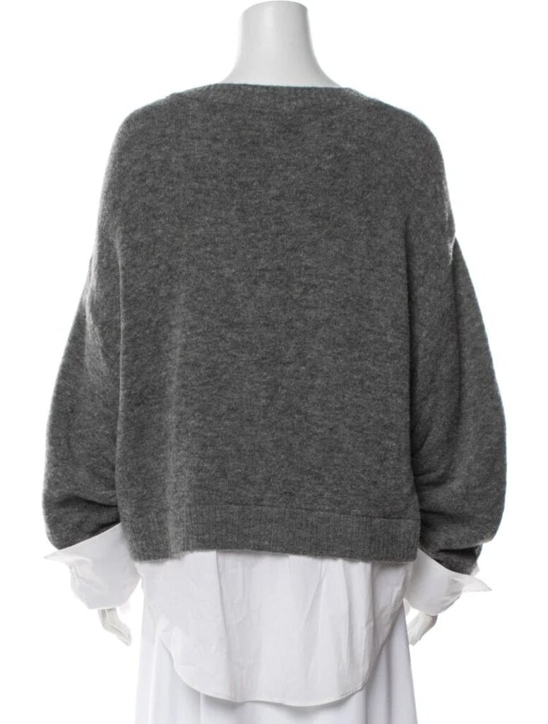 Cinq a Sept Layered Sweater in Grey - Size Small