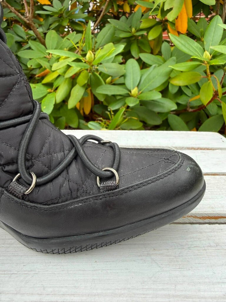 Prada Vintage Quilted Nylon Wedge Boots - Size 36.5