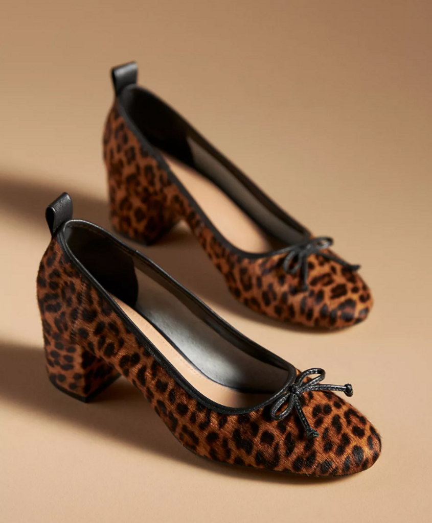 Maeve Heeled Ballet Pumps - Size 8