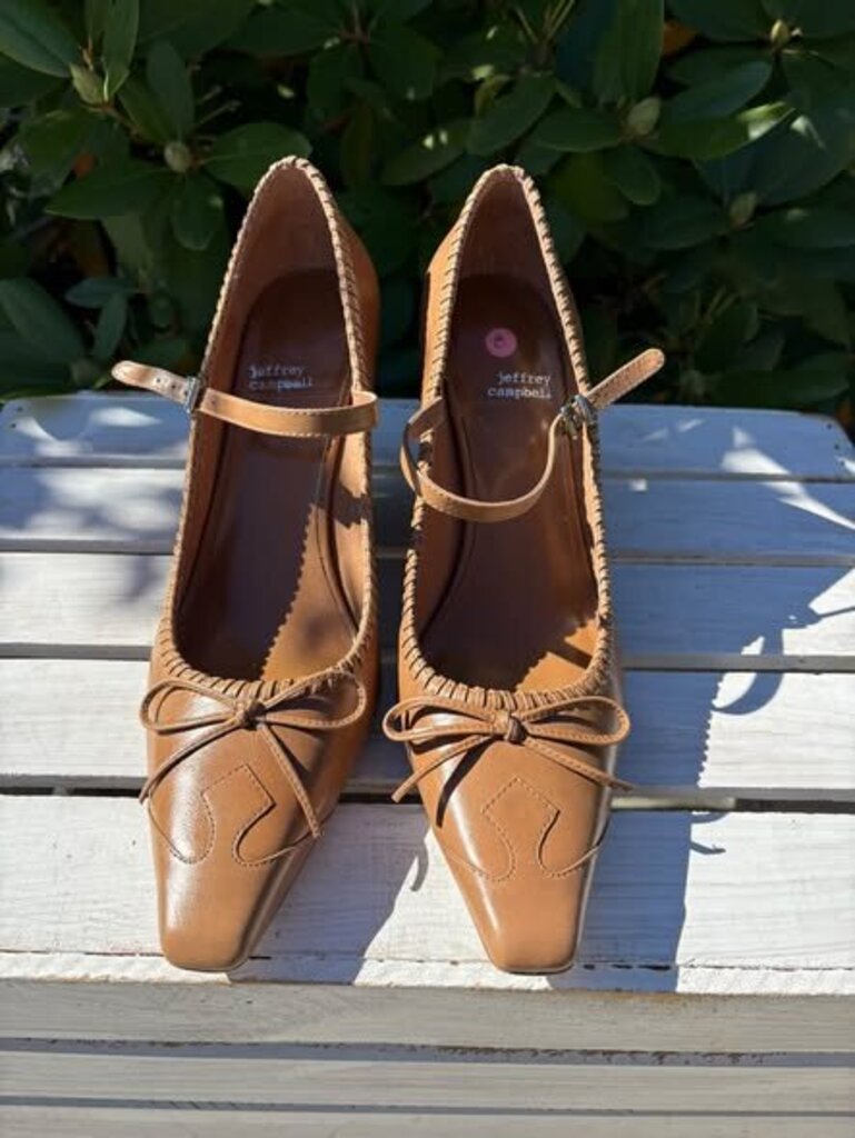 Jeffrey Campbell Western Vibes Block Heels in Tan - Size 8 (Retails for $198)