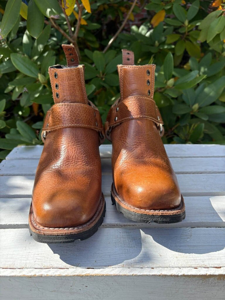 Freebird Whiskey Leather Harness Ankle Boots - Size 7