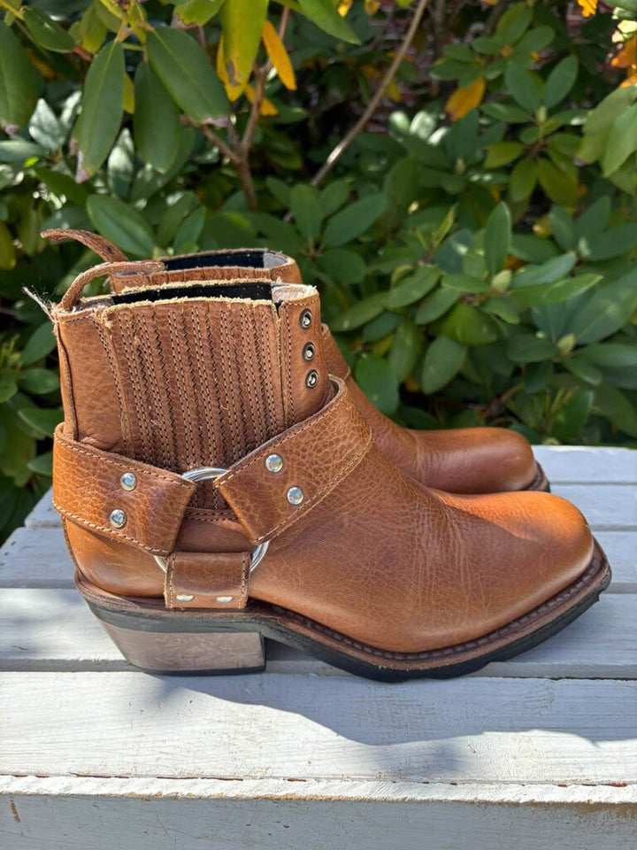 Freebird Whiskey Leather Harness Ankle Boots - Size 7