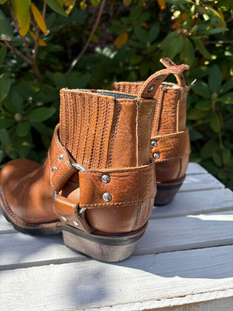 Freebird Whiskey Leather Harness Ankle Boots - Size 7