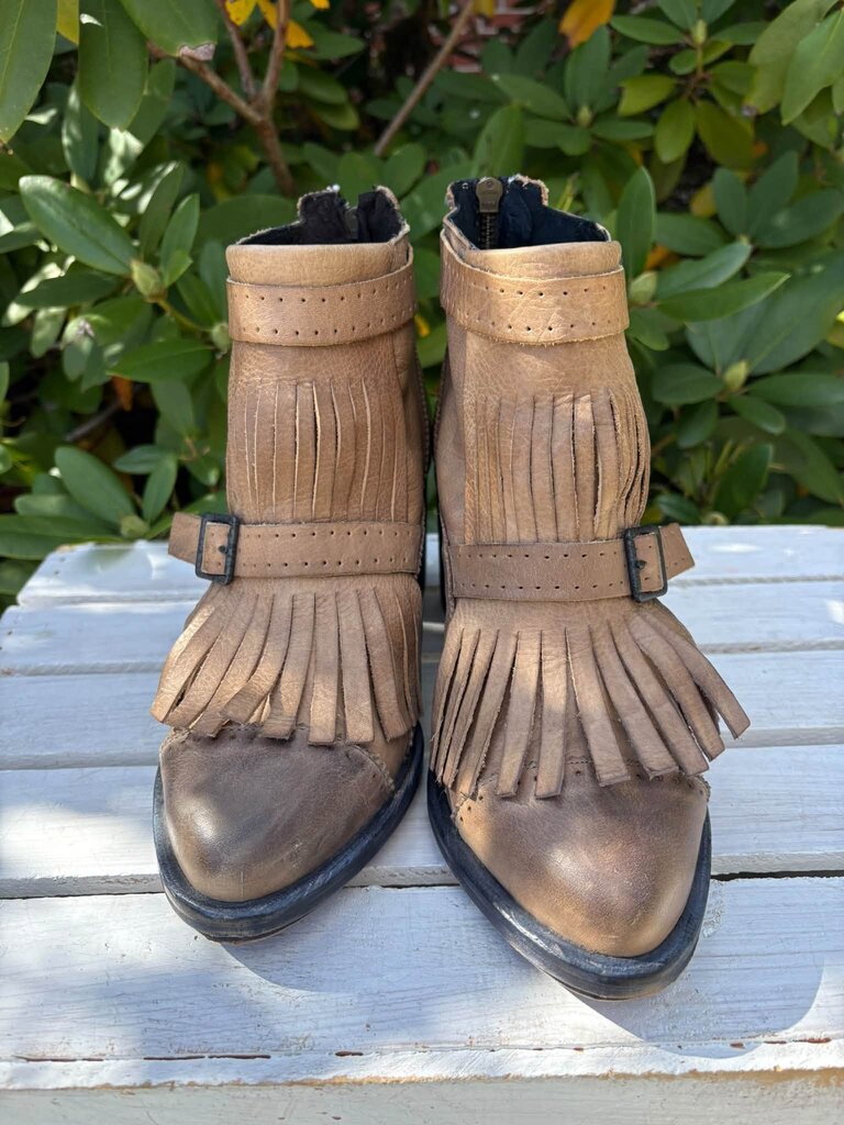 Free People Circle Back Fringe Booties - Size 38