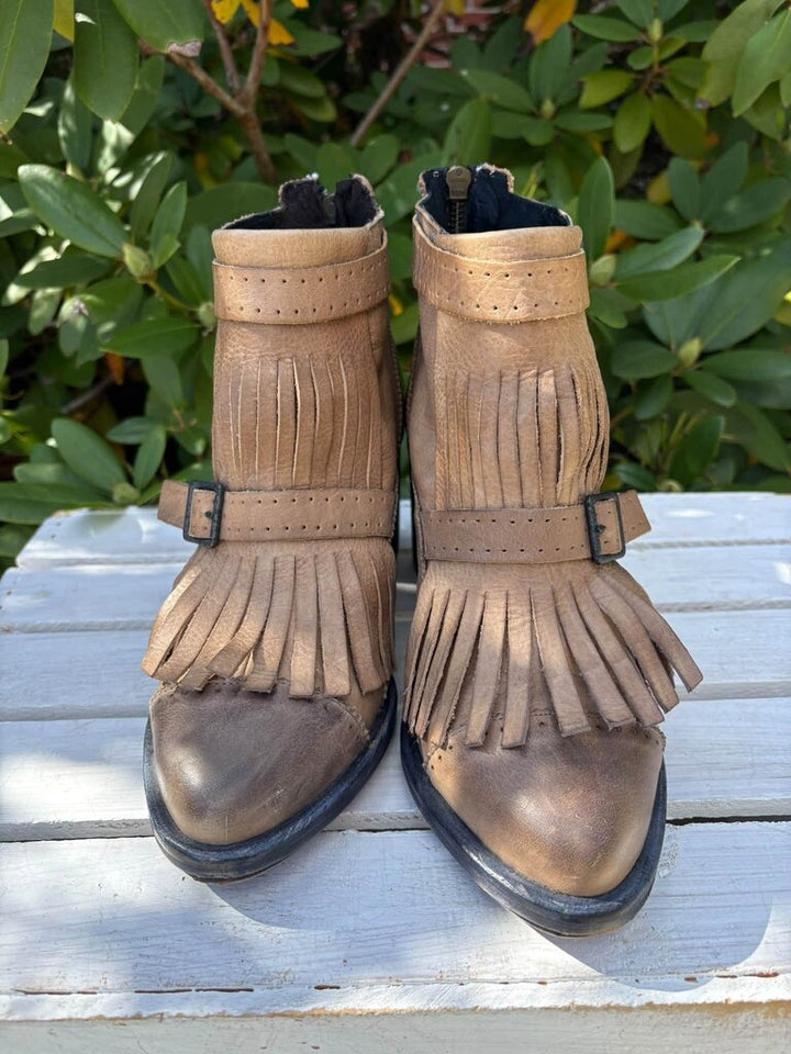 Free People Circle Back Fringe Booties - Size 38