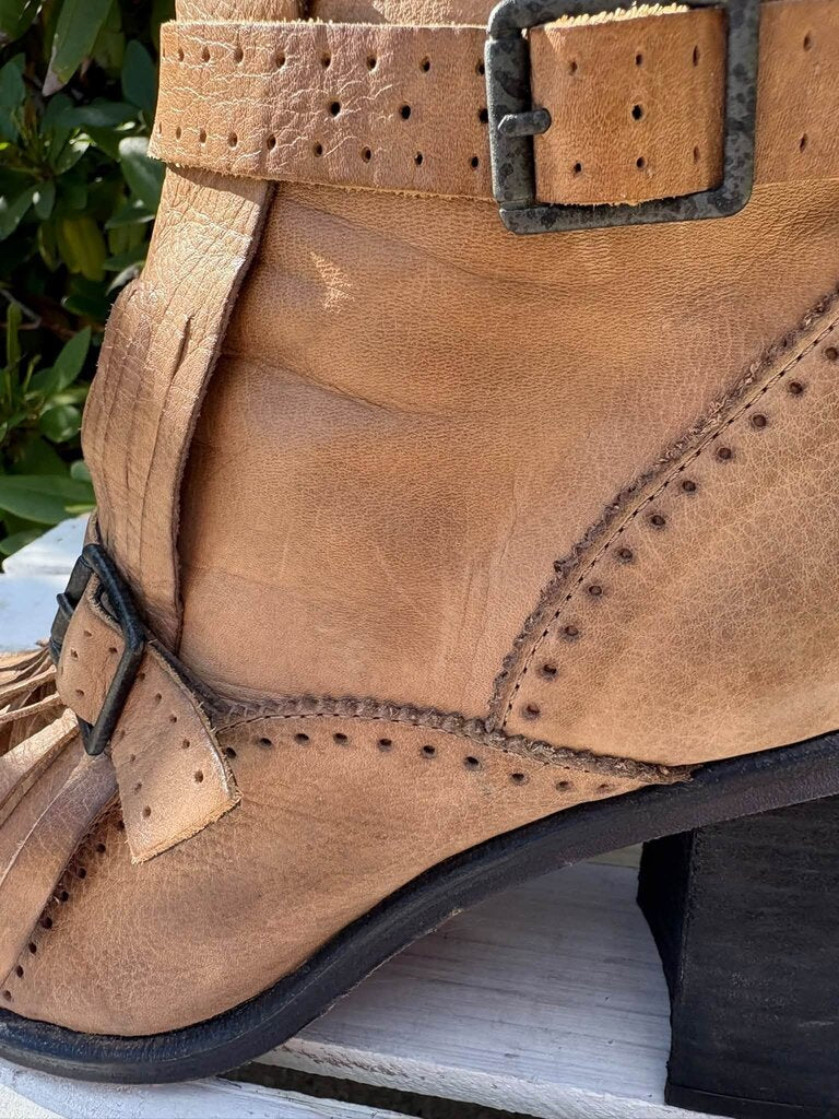 Free People Circle Back Fringe Booties - Size 38