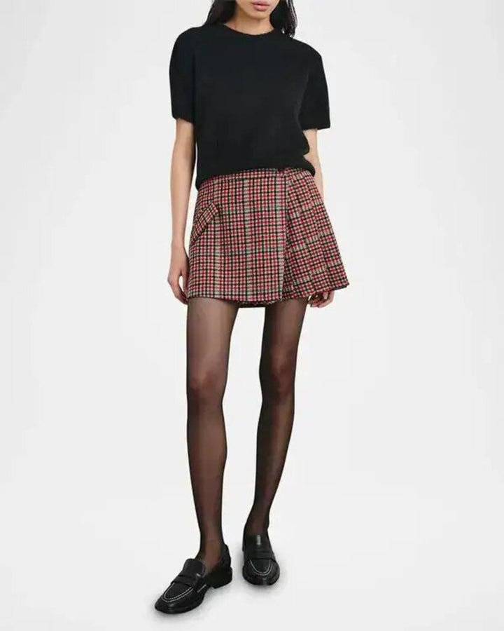Rails Adriana Pleated Mini Skirt in Crimson Mini Check - Size 0 (Retails for $178)