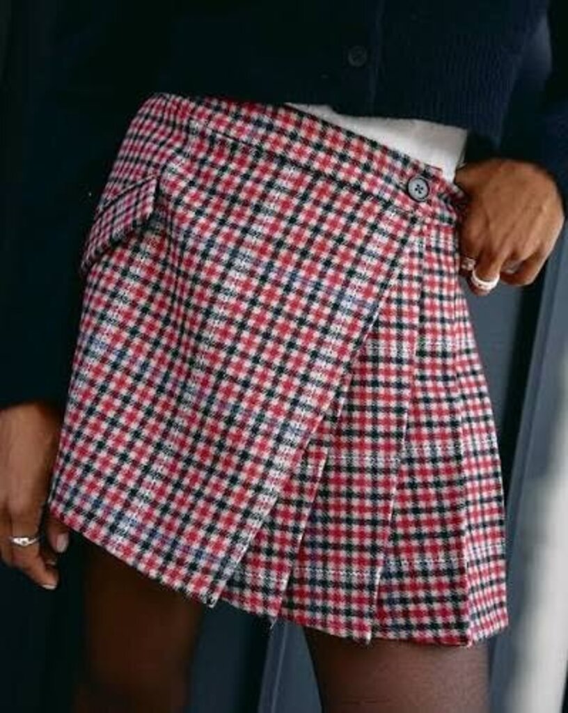 Rails Adriana Pleated Mini Skirt in Crimson Mini Check - Size 0 (Retails for $178)