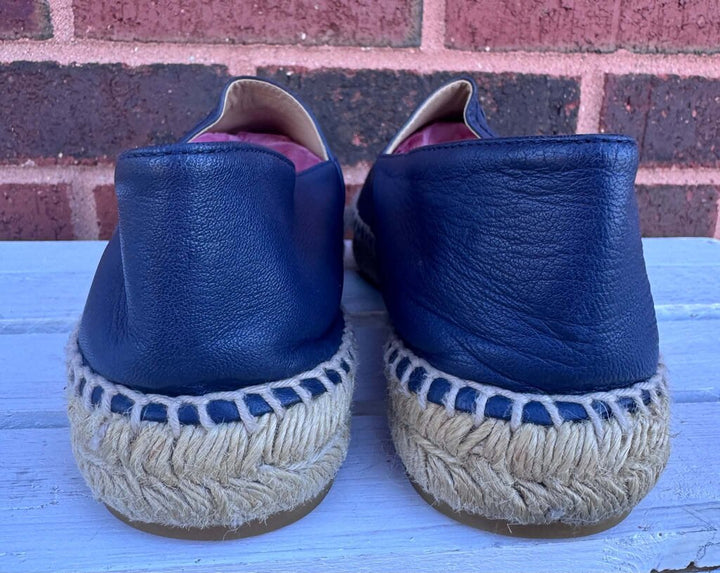 Chanel Dark Blue Lambskin CC Espadrilles - Size 38
