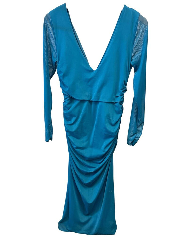 NWT Anthropologie Long Sleeve Deep-V Hardware Midi Dress - Size Medium