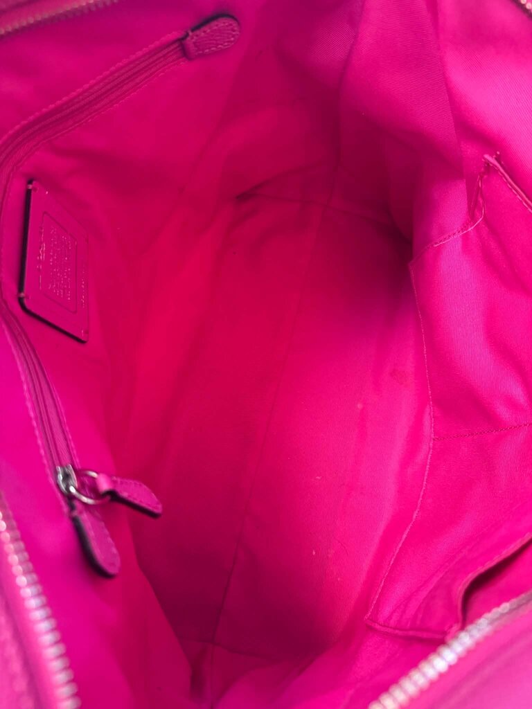 Coach Pink Crossgrain Leather City Zip Tote Bag