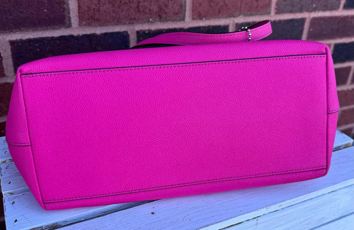 Coach Pink Crossgrain Leather City Zip Tote Bag