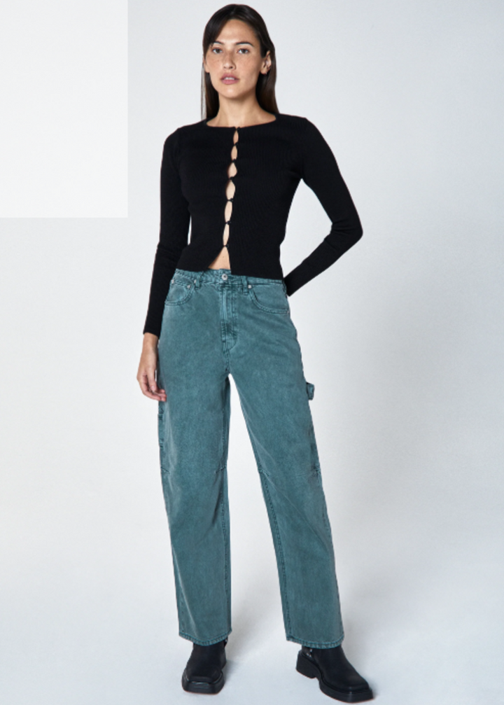 Unpublished NWT Alex High Rise Relaxed Leg Carpenter Pants In Seawater - Size 27 (Retails for $128)