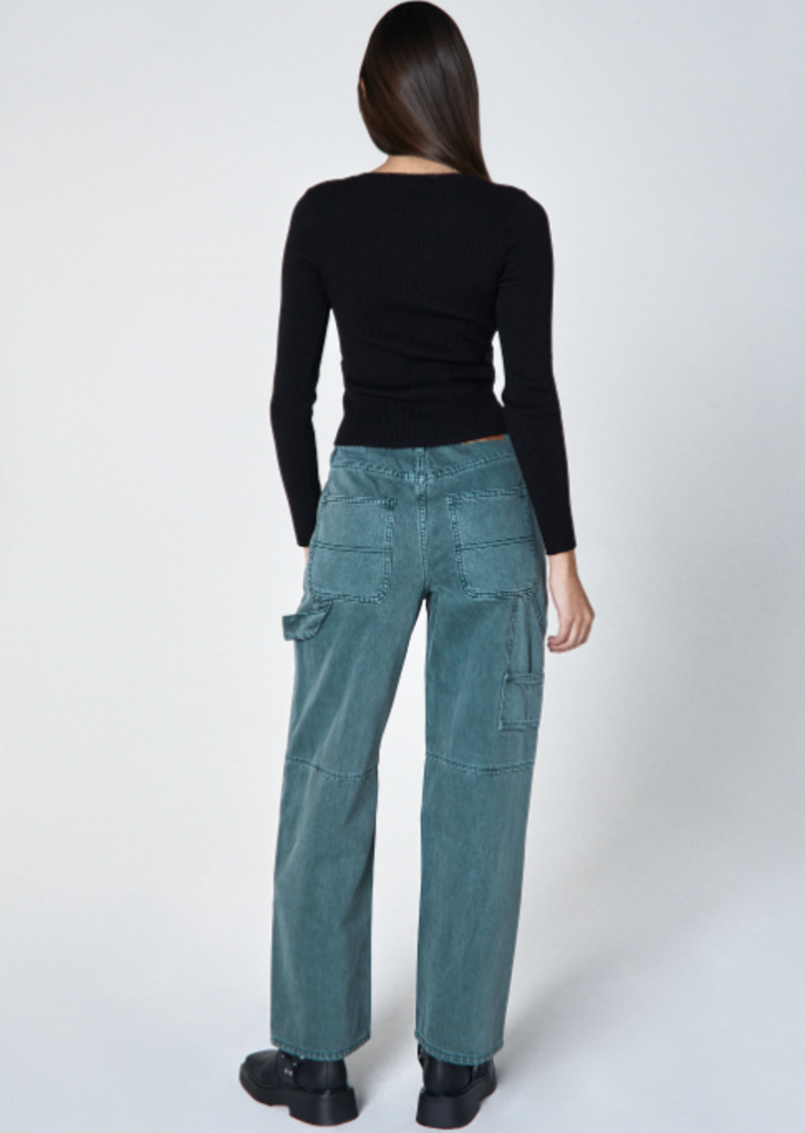 Unpublished NWT Alex High Rise Relaxed Leg Carpenter Pants In Seawater - Size 27 (Retails for $128)