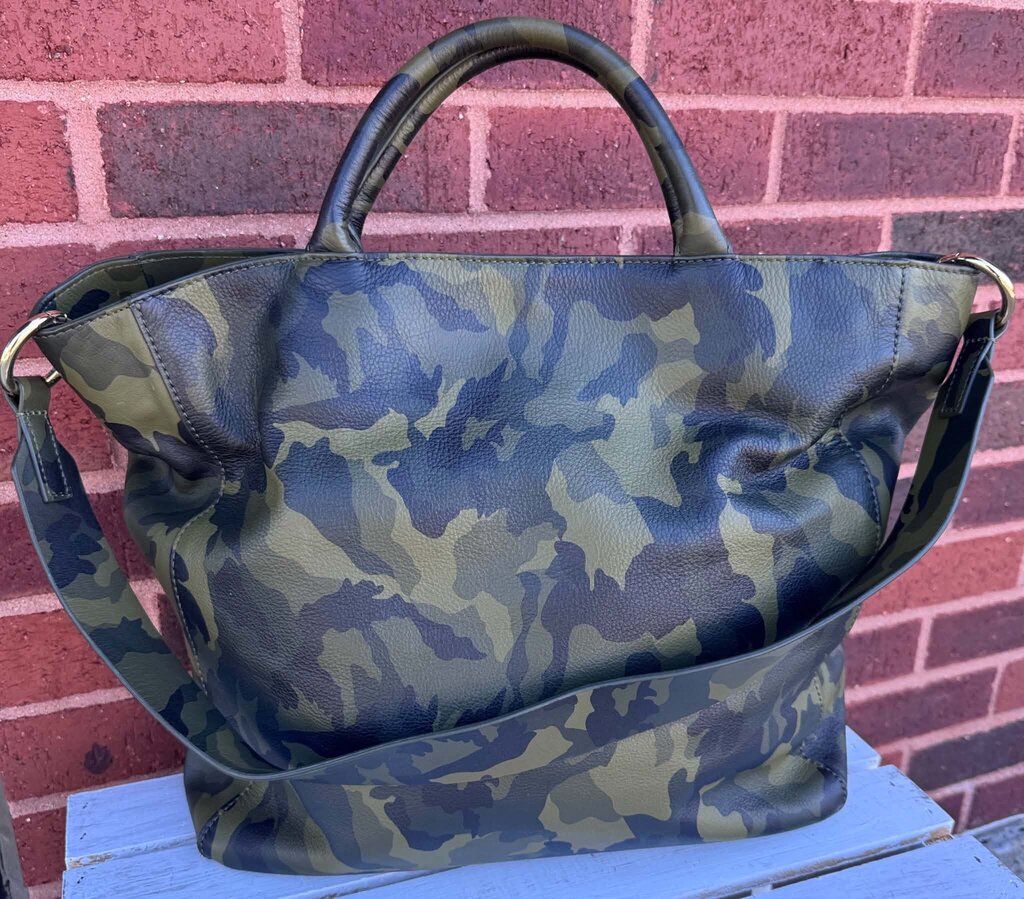Mark & Graham Camo Leather Hobo Bag