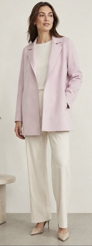 Theory NWT Sileena Winsome Wool Cashmere Coat In Petal Pink - Size Medium (Retails for $595)