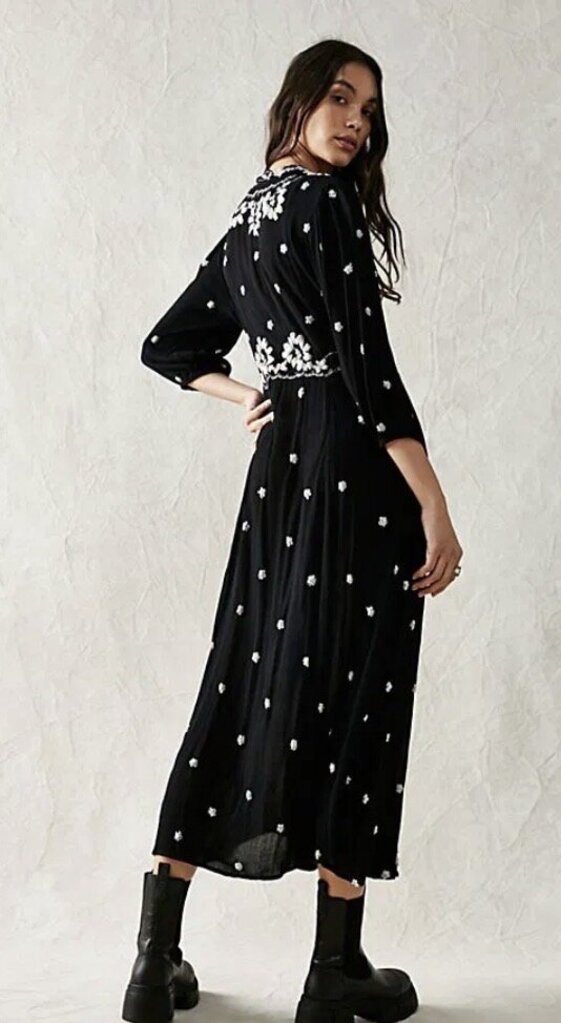 Free People Embroidered Fable Dress - Size Small