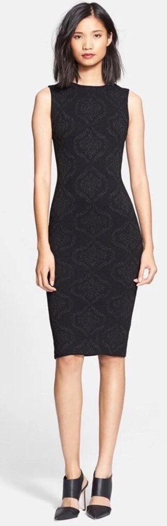 Alice &Olivia Penley Metallic Jacquard Knit Dress - Size Large