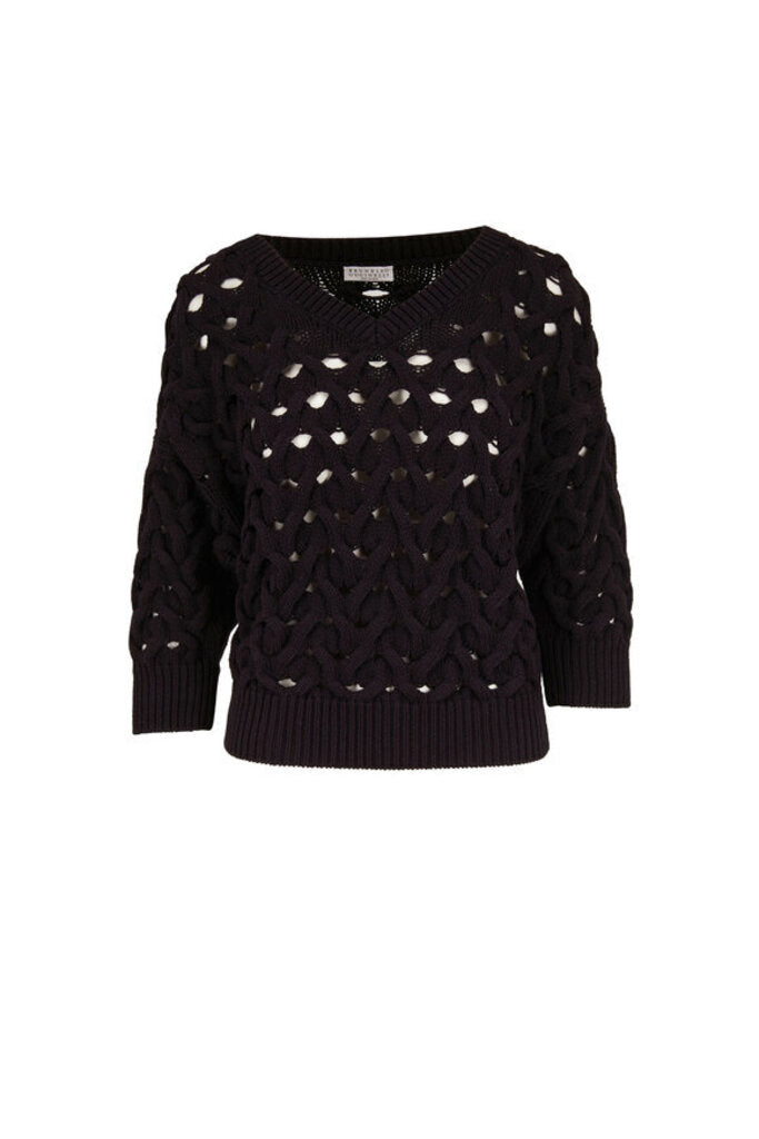 Brunello Cucinelli Basket Weave Sweater- Size Large