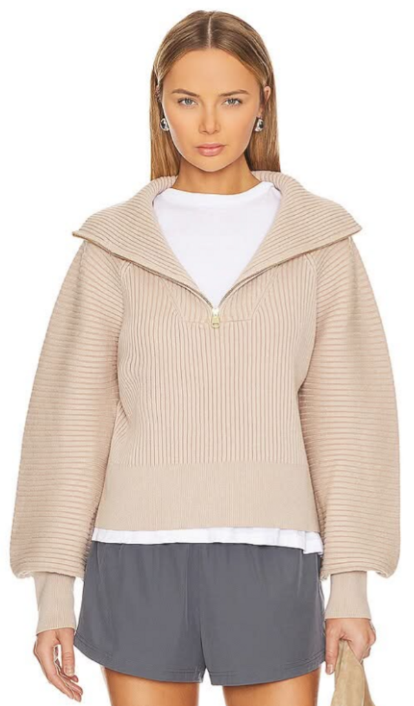 Varley Reid Half-Zip Sweater in Cement (Retails For $148) - Size Medium
