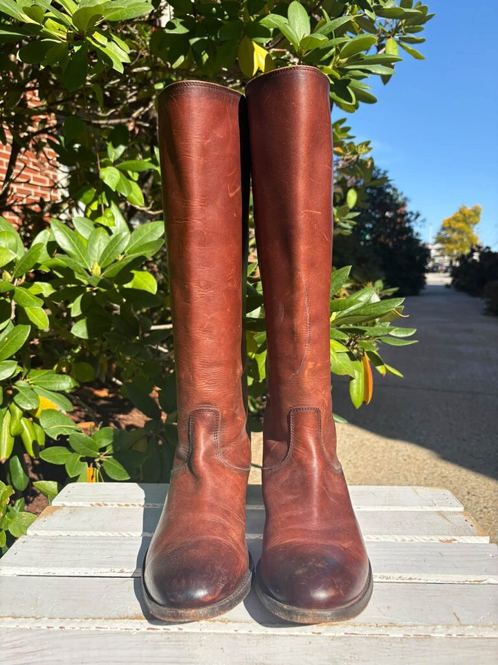 Frye Melissa Button Back Zip Riding Boots - Size 8.5
