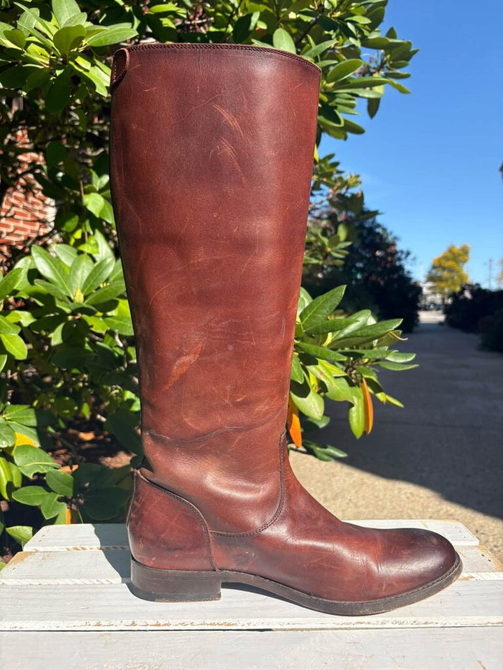 Frye Melissa Button Back Zip Riding Boots - Size 8.5