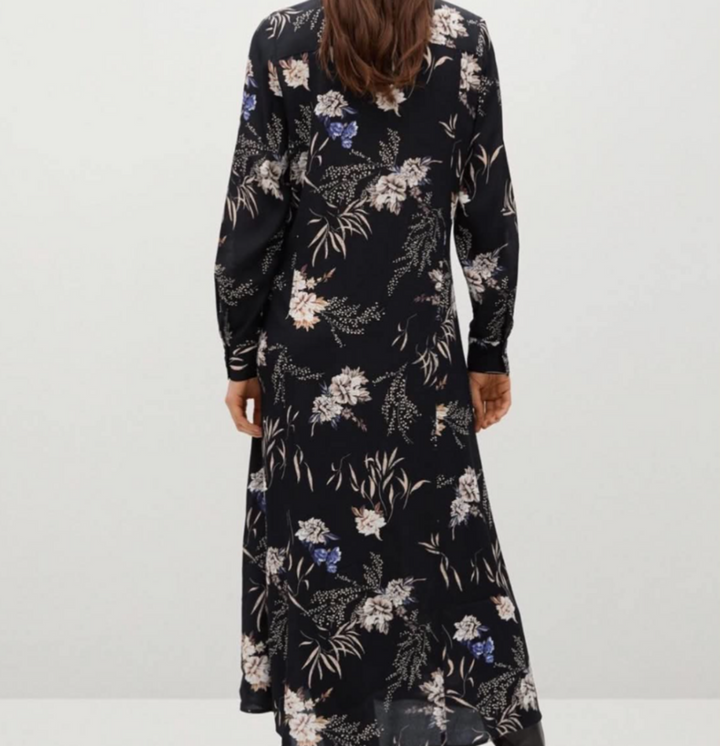 Mango Button-Up Floral Midi Dress - Size 6