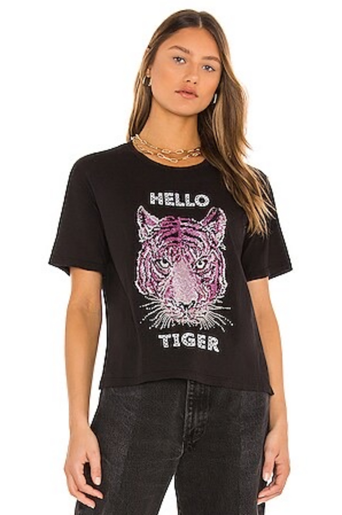 Le Superbe NWT Hello Tiger Tee in Black & Pink - Size Large
