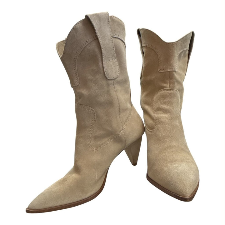Larroudé Thelma Suede Mid-Calf Boots