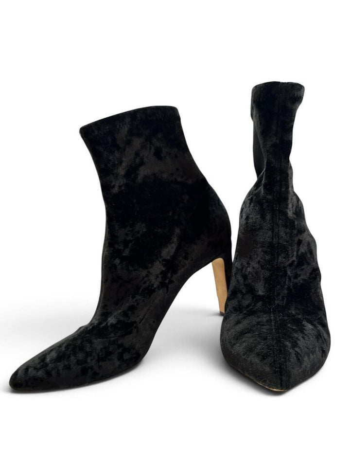 Jimmy Choo Louella Crushed Stretch Velvet Sock Boots - Size 39