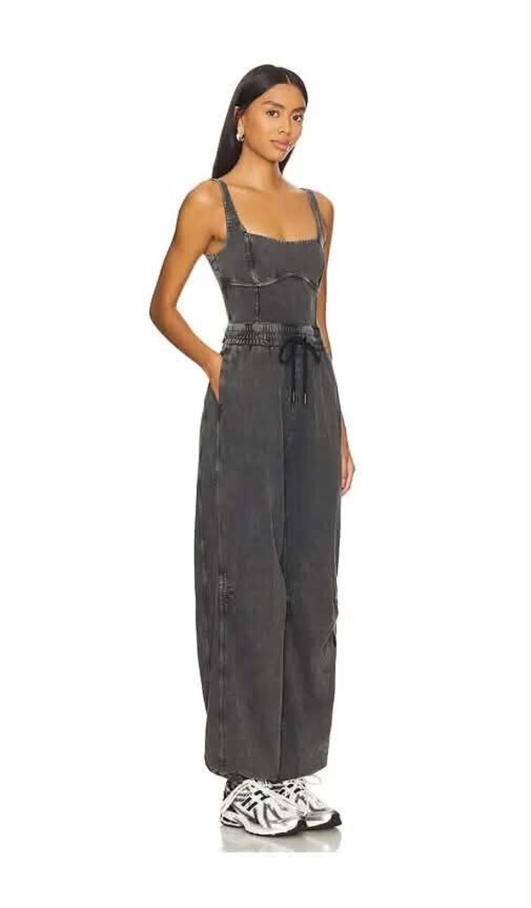 Free People NWT X Inbound Onesie Jumpsuit in Charcoal - Size Small (Retails $128)