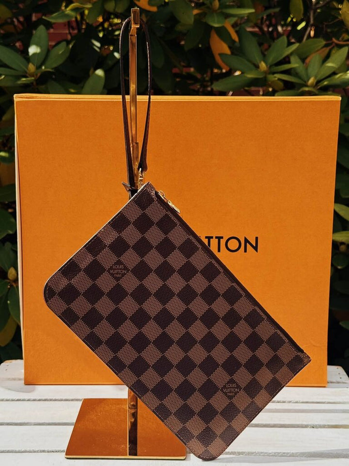 Louis Vuitton Damier Ebene Neverfull Wristlet