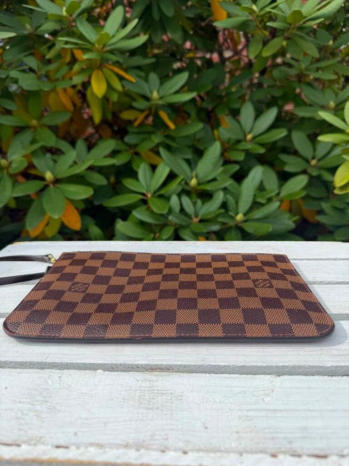 Louis Vuitton Damier Ebene Neverfull Wristlet