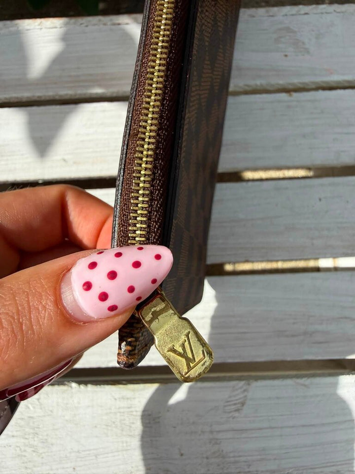Louis Vuitton Damier Ebene Neverfull Wristlet