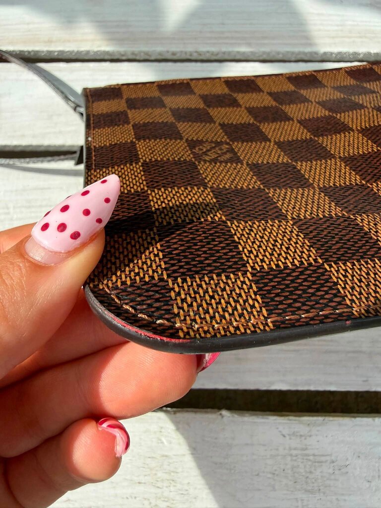 Louis Vuitton Damier Ebene Neverfull Wristlet