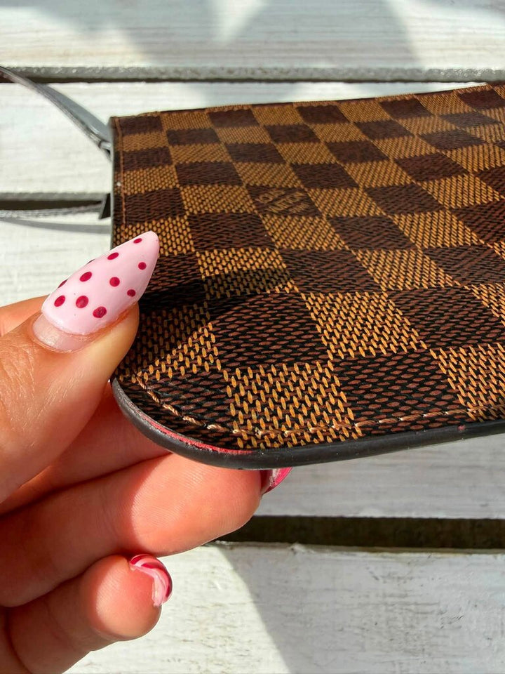 Louis Vuitton Damier Ebene Neverfull Wristlet