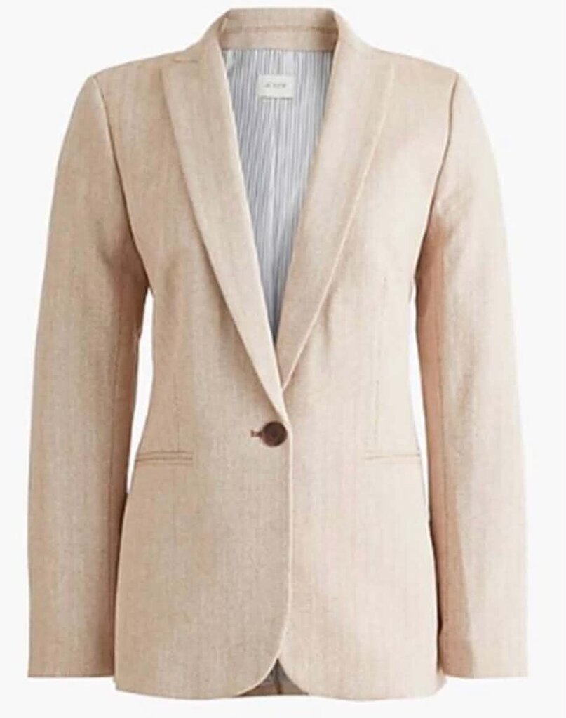 J Crew Herringbone One Button Blazer - Size 10 T
