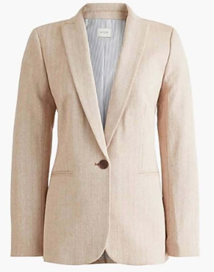 J Crew Herringbone One Button Blazer - Size 10 T