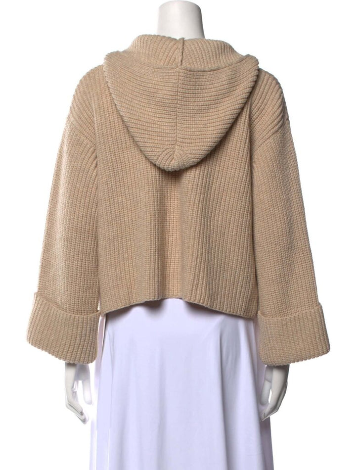 Giada Forte Plunge Neckline Knit Sweater with Hood - Size Small