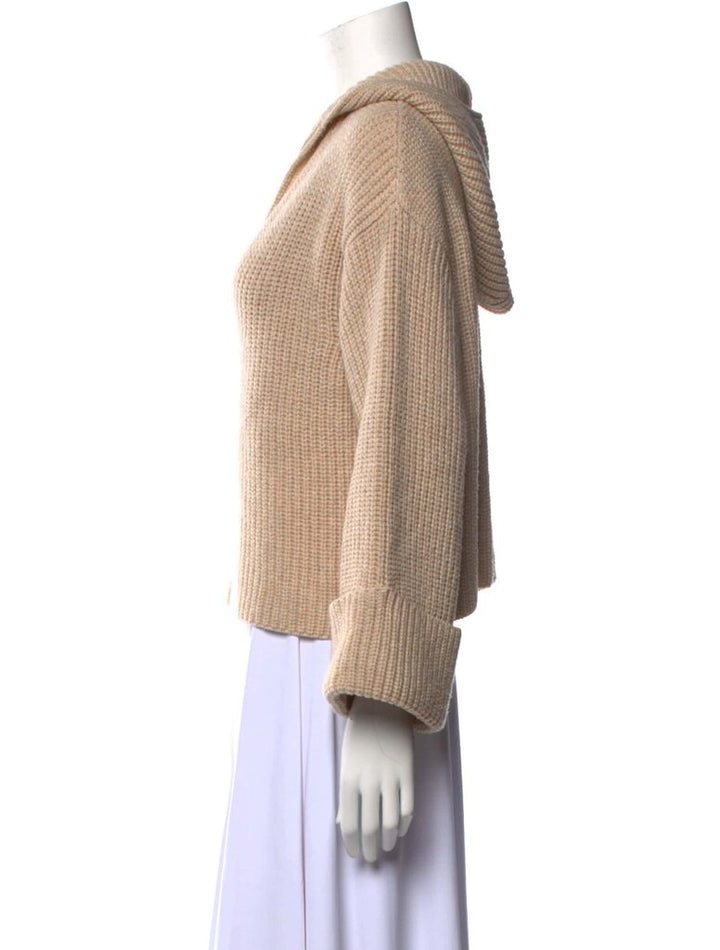 Giada Forte Plunge Neckline Knit Sweater with Hood - Size Small