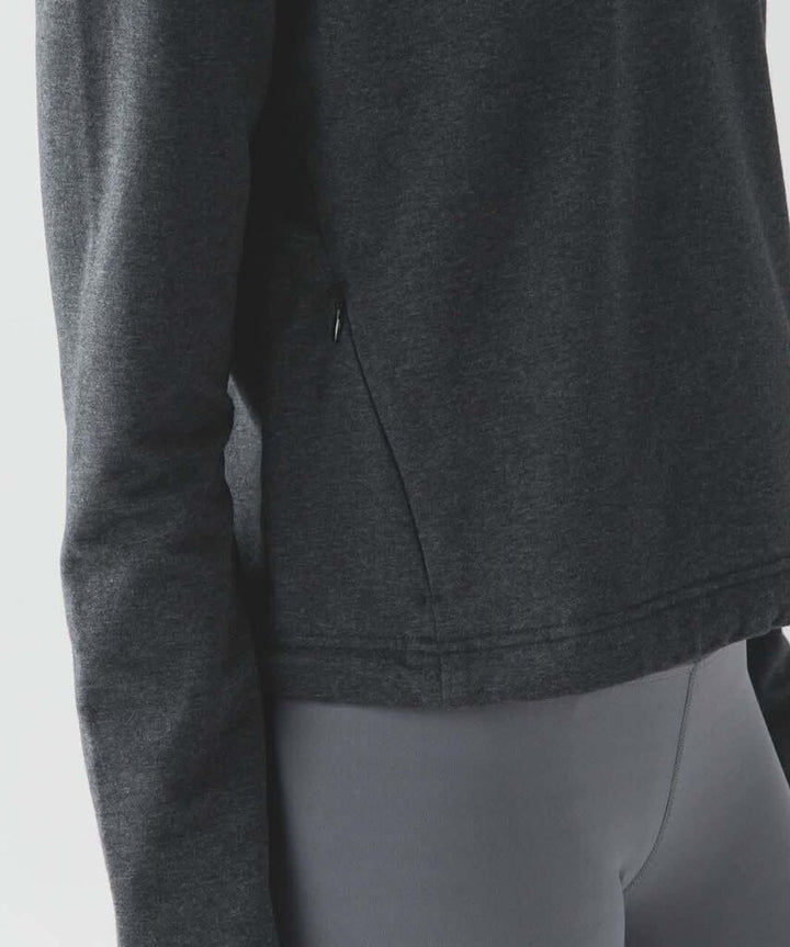 Lululemon Getaway Crew Top in Heathered Black - Size XS/S