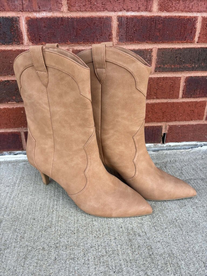 Dolce Vita Apres Tan Western Booties- Size 10
