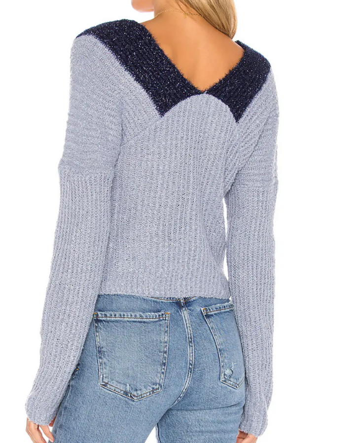 Superdown Lanah Wrap Sweater in Blue Multi - Size XS