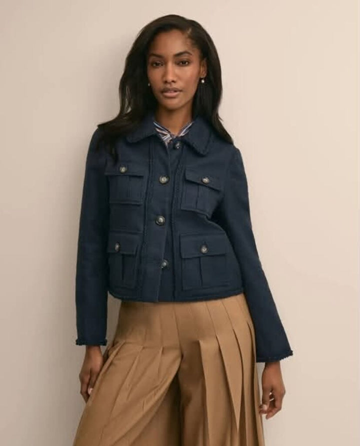 Brooks Brothers NWT Cotton-Blend Braid-Trim Textured Jacket - Size Small (Retails for $298)