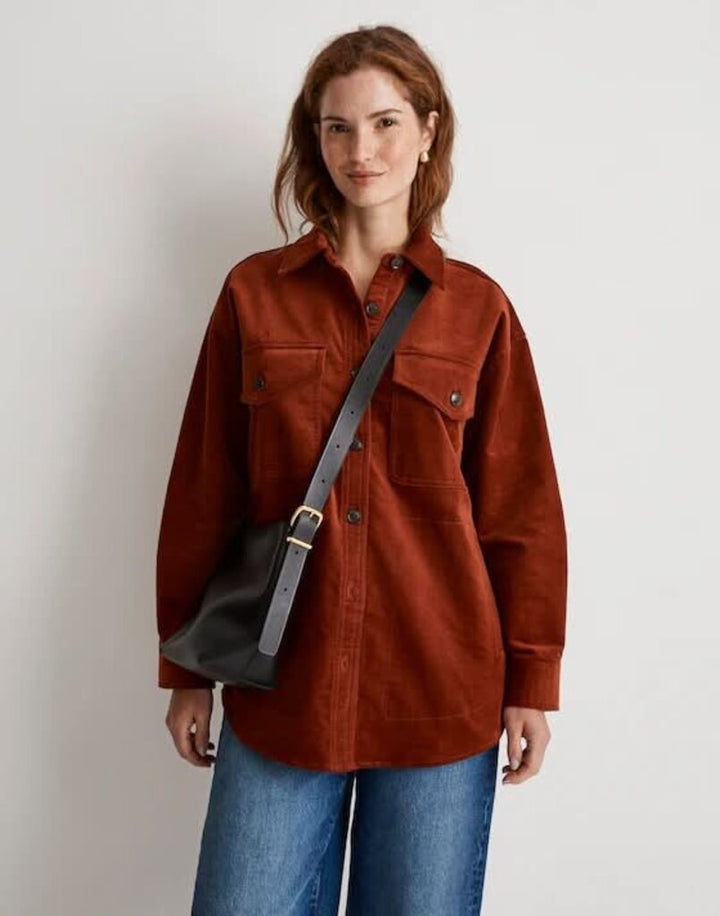 Madewell Corduroy Twill Oversized Shirt Jacket - Size Small