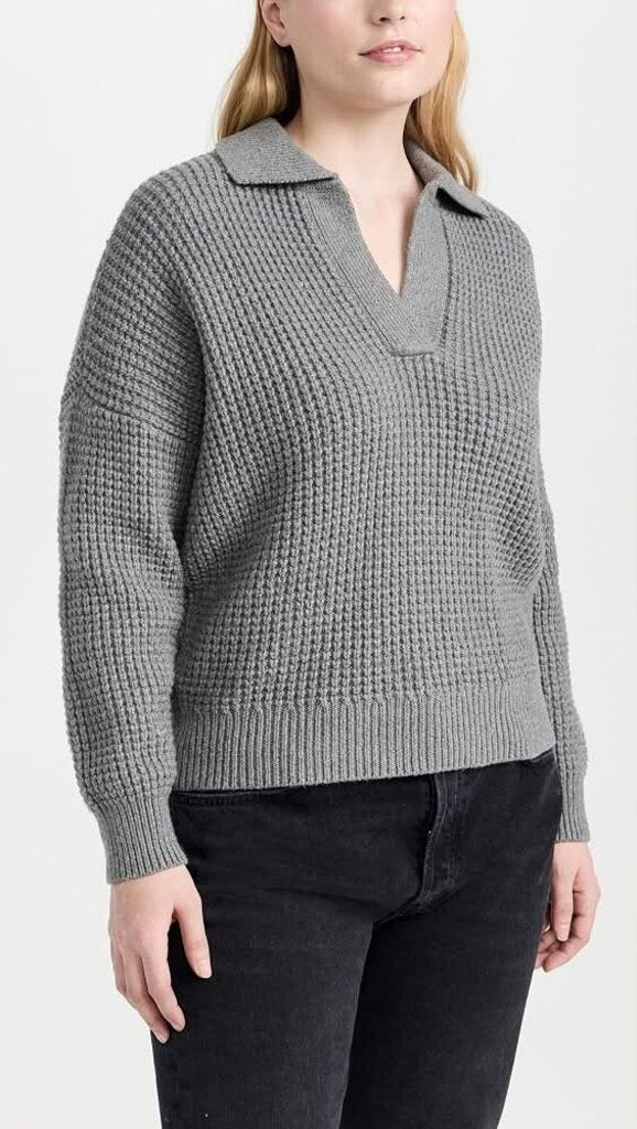 Madewell Waffle Knit Henley Sweater - Size Small