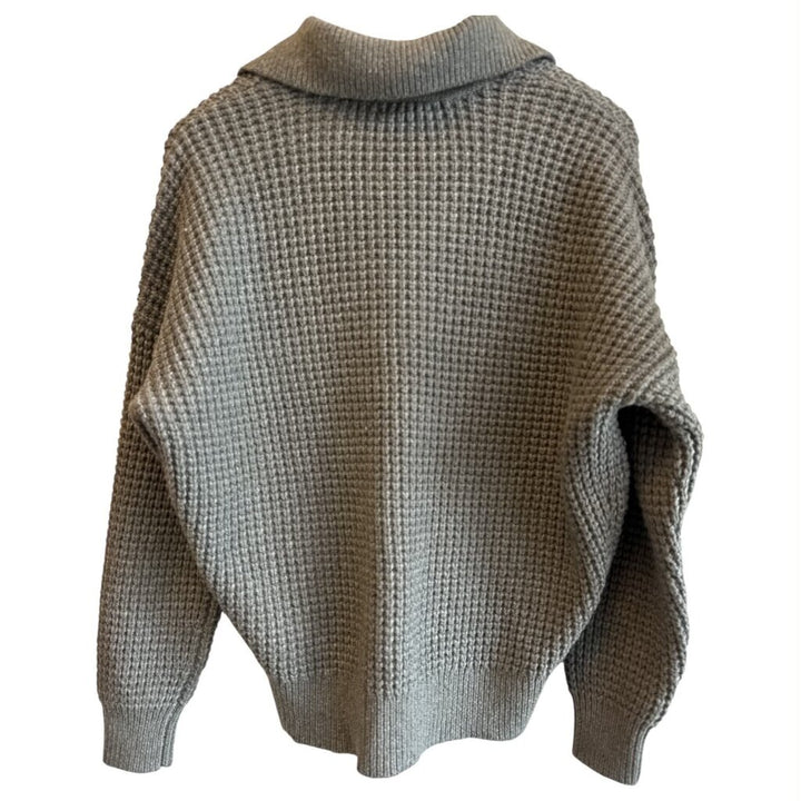 Madewell Waffle Knit Henley Sweater - Size Small