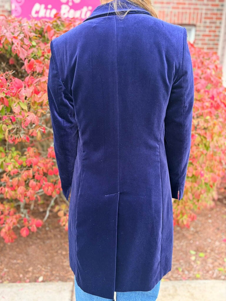 Marks & Spencer Velvet Button Up Blazer - Size 42