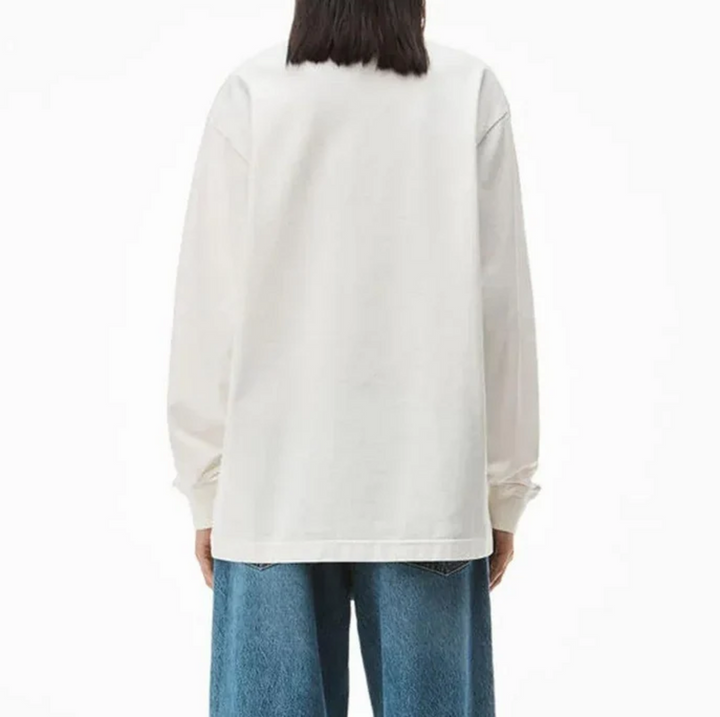Alexander Wang Printed Grill and Hotfix Logo Long-Sleeve Tee - Size XL (Retails for $276)