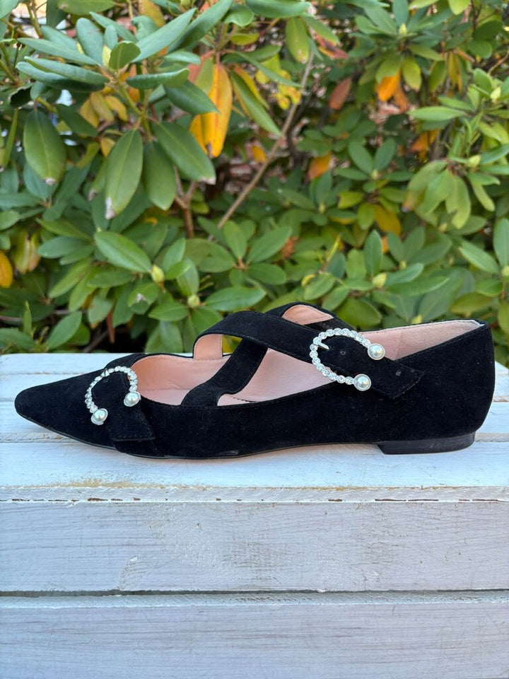 J. Crew Marina Suede Criss Cross Ballet Flats - Size 9
